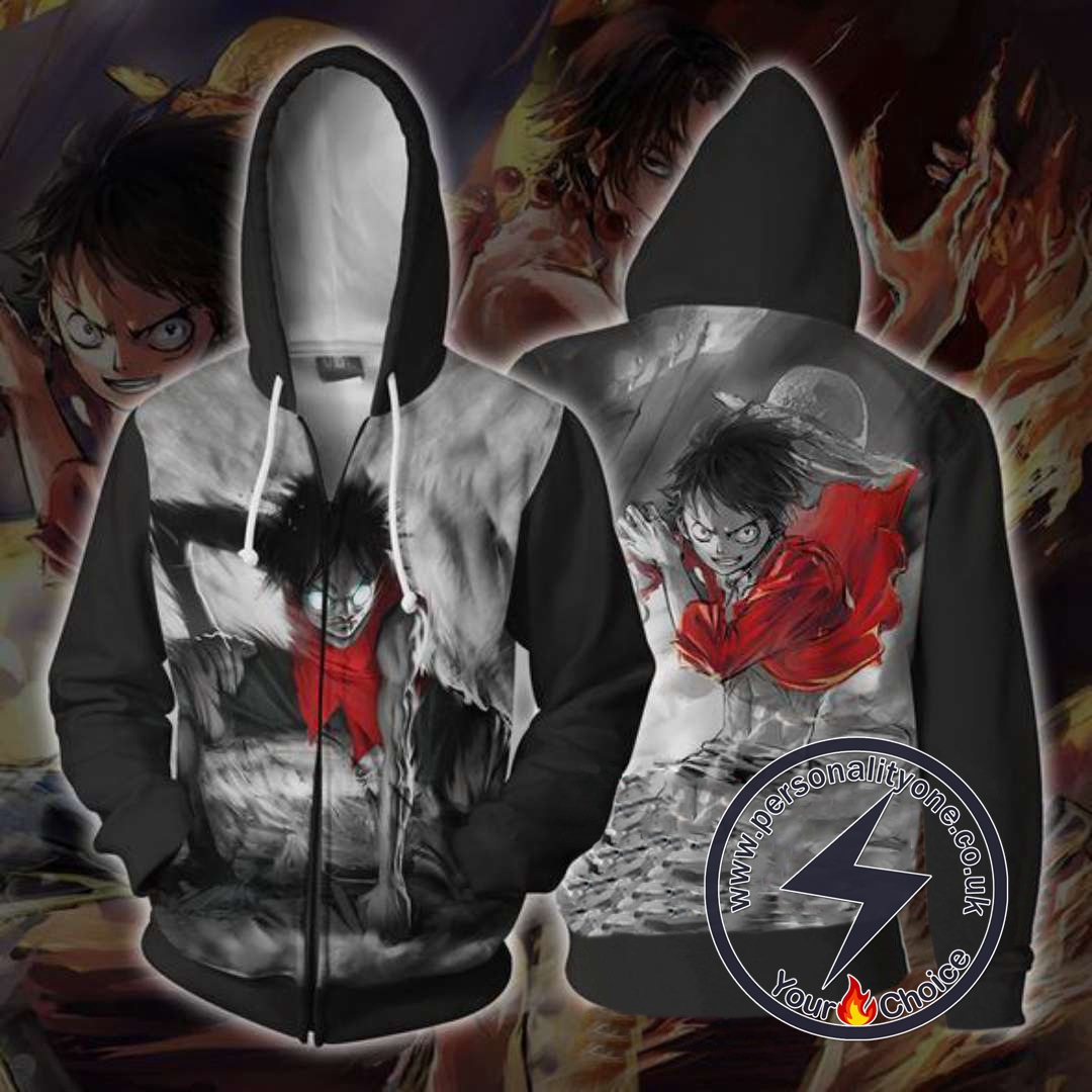 One Piece Luffy Gear 2 Mode Zip Up Hoodie Jacket